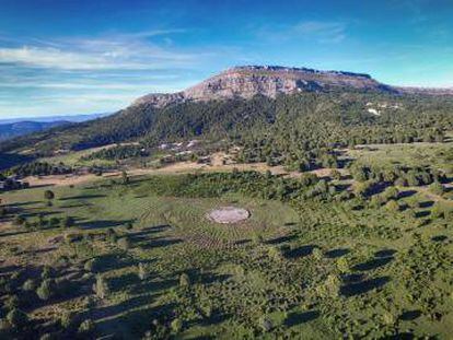 Aerial view of Sad Hill in July 2016.