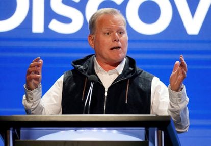President and CEO of Discovery David Zaslav speaks during the Discovery portion of the Television Critics Association (TCA) Summer Press Tour in Beverly Hills.