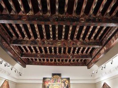 The coffered ceiling installed in the Prado