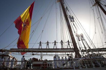 The 'Juan Sebastián Elcano' after it docked in Cádiz last July.