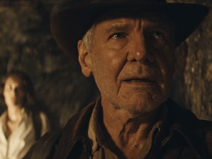 Harrison Ford in a scene of 'Indiana Jones and the Dial of Destiny'.