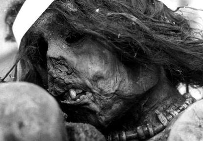 The mummy of the Inca boy sacrificed around the year 1500.