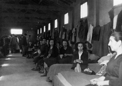 Women interned at the Rivesaltes concentration camp in March 1941.