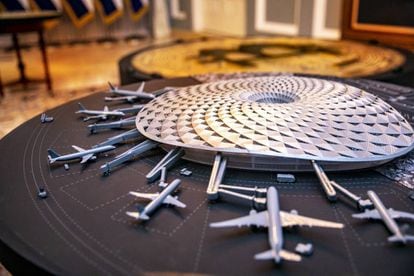 Model of the airport at Bitcoin City.