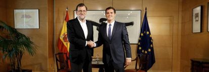 Mariano Rajoy and Albert Rivera last week.