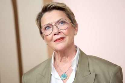 Annette Bening, who is nominated for Best Actress for her role in 'Nyad,' where she plays swimmer Diana Nyad.