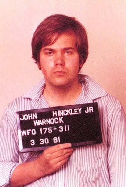 Mug shot of John Hinckley taken after he was arrested.