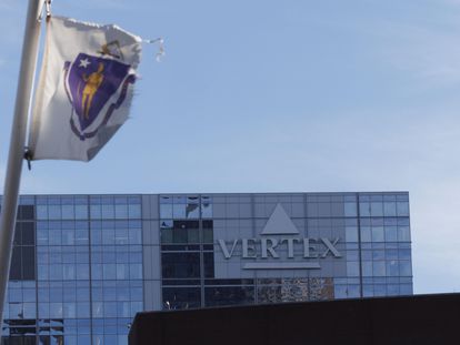 The Vertex Pharmaceuticals headquarters in Boston, Massachusetts, USA, December 08 2023.