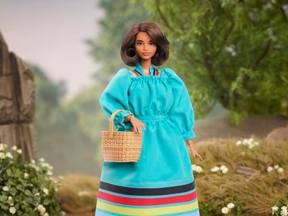This photo provided by Mattel shows a Barbie doll of Wilma Mankiller.