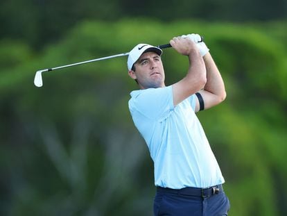 American professional golfer Scottie Scheffler at The Sentry, the opening tournament of the 2024 PGA Tour season in Maui, Hawaii.