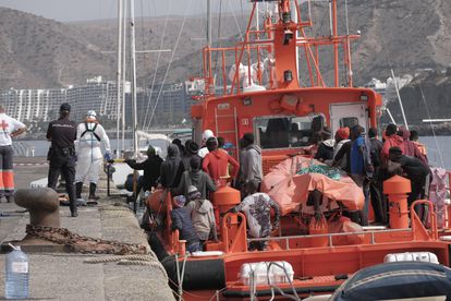 Rescued migrants arrive in Gran Canaria on August 2.