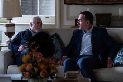 Brian Cox and Matthew Macfayden in the first episode of the fourth season of Succession
