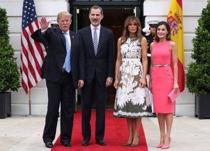 Donald Trump, Felipe VI, Melania Trump and Queen Letizia.