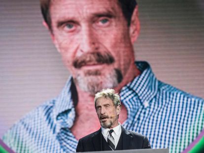 John McAfee, during a conference in Beijing in 2016.