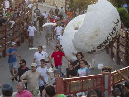 The Madrid mountain village of Matalpino is exporting its own peculiar take on the tradition of the Running of the Bulls