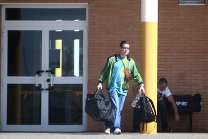 Antonio Troitiño, leaving a Huelva prison on Wednesday.