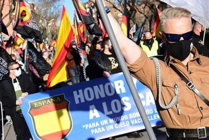 The neo-fascist march in Madrid on Saturday.