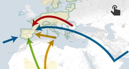 Slavery routes into Spain.