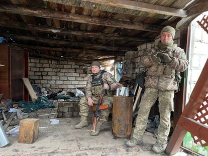 Ukrainian soldiers on the Kreminna-Svatove front.