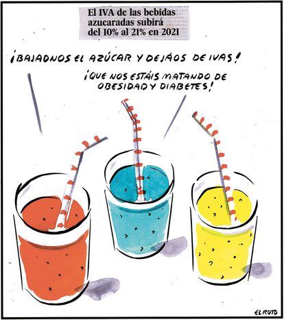 “The value-added tax (VAT) on sugary drinks will rise between 10% and 21% in 2021.” “Lower our sugar and spare yourself the VAT!” “You are killing yourselves with obesity and diabetes!”