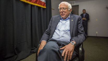 Bernie Sanders during the interview with EL PAÍS.