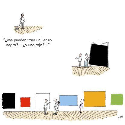 “Can you bring me a black canvas? And a red one?