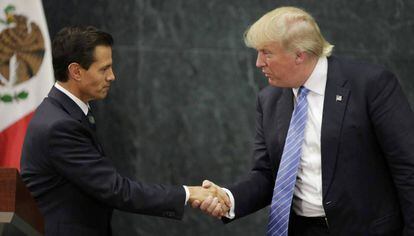 Mexican President Enrique Peña Nieto meets with Donald Trump in Mexico.