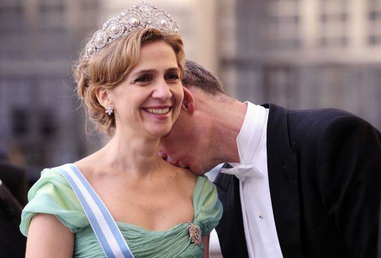 Princess Cristina and Iñaki Urdangarin at the wedding of Sweden's Crown Princess Victoria and Daniel Westling in 2010.