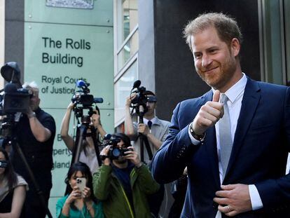 Britain's Prince Harry, Duke of Sussex, departs the Rolls Building of the High Court in London, Britain June 7, 2023.