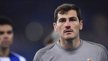 Iker Casillas during a match between Porto and Rome in February 2019.