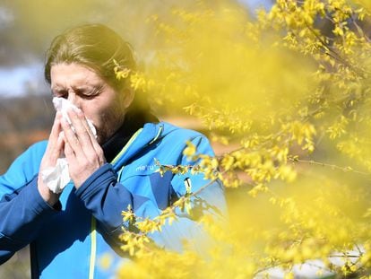 Allergies not only happen in the spring, but that is when there are higher concentrations of pollen.