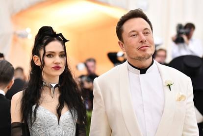 Grimes with Elon Musk at the Met Gala on May 7, 2018. 