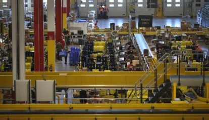One of Amazon’s warehouses in Madrid.