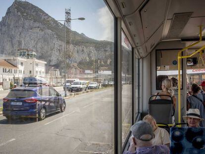 The bus that goes from the Spanish border to the center of Gibraltar.