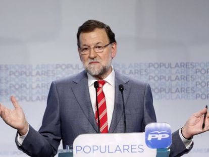 Prime Minister Mariano Rajoy during Monday’s press conference in Madrid.