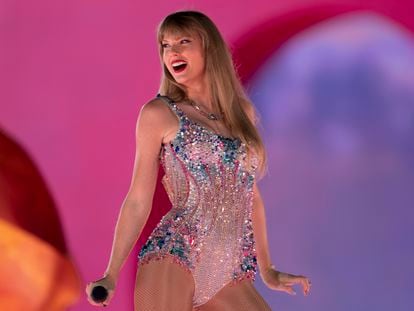 Taylor Swift performs during 'The Eras Tour,' on May 5, 2023, at Nissan Stadium in Nashville, Tennessee.