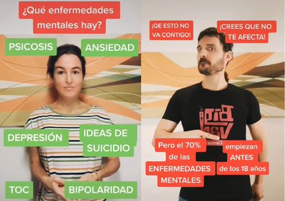 Helena González and Oriol Marimon, from Big Van Ciencia, in two Mentescopia videos created for TikTok and Instagram.