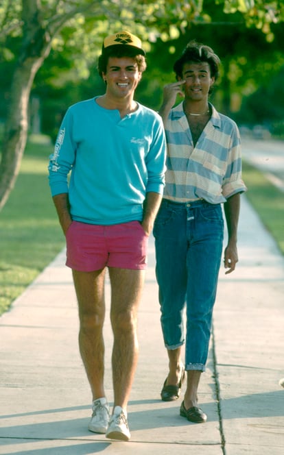 George Michael and Andrew Ridgeley in Miami in 1984.
