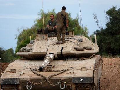 An Israeli tank on the border with Lebanon, October 30.