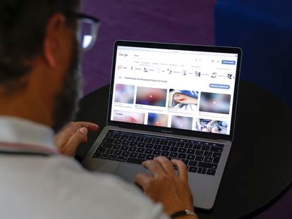 A user browses a Google Images page.