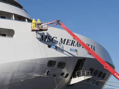 Some 3,000 workers helped build the massive ‘MSC Meraviglia.’