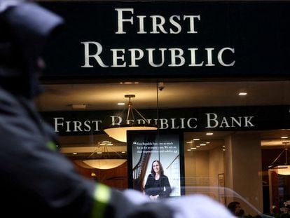 A First Republic Bank branch is pictured in Midtown Manhattan in New York City, New York, on March 13, 2023.