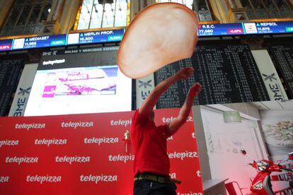 Telepizza puts on a show for investors at its launch on Wednesday.