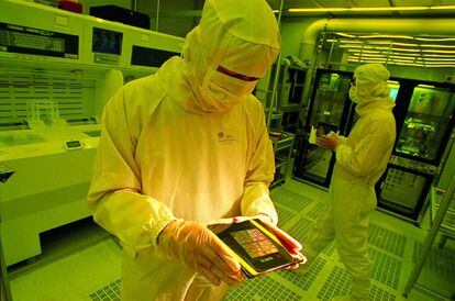 Inside one of the factories of Taiwan's TSMC. 
