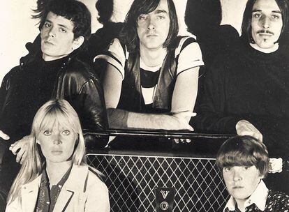 The Velvet Underground, clockwise from top left: Lou Reed, Sterling Morrison, John Cale, Moe Tucker and Nico.