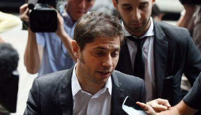 Economy Minister Axel Kicillof arrives at the Manhattan office of court-appointed mediator Daniel Pollack on Tuesday afternoon.