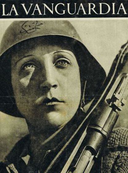A portrait of a militia fighter published by the Barcelona-based 'La Vanguardia' newspaper.
