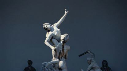 Abduction of the Sabine Women, a sculpture by Giambologna at Piazza della Signoria in Florence, Italy.