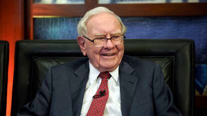 Berkshire Hathaway Chairman and CEO Warren Buffett smiles during an interview in Omaha, Neb., May 7, 2018.