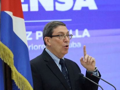 Cuba's Foreign Minister Bruno Rodriguez speaks during a news conference in Havana, Cuba, October 19, 2023.